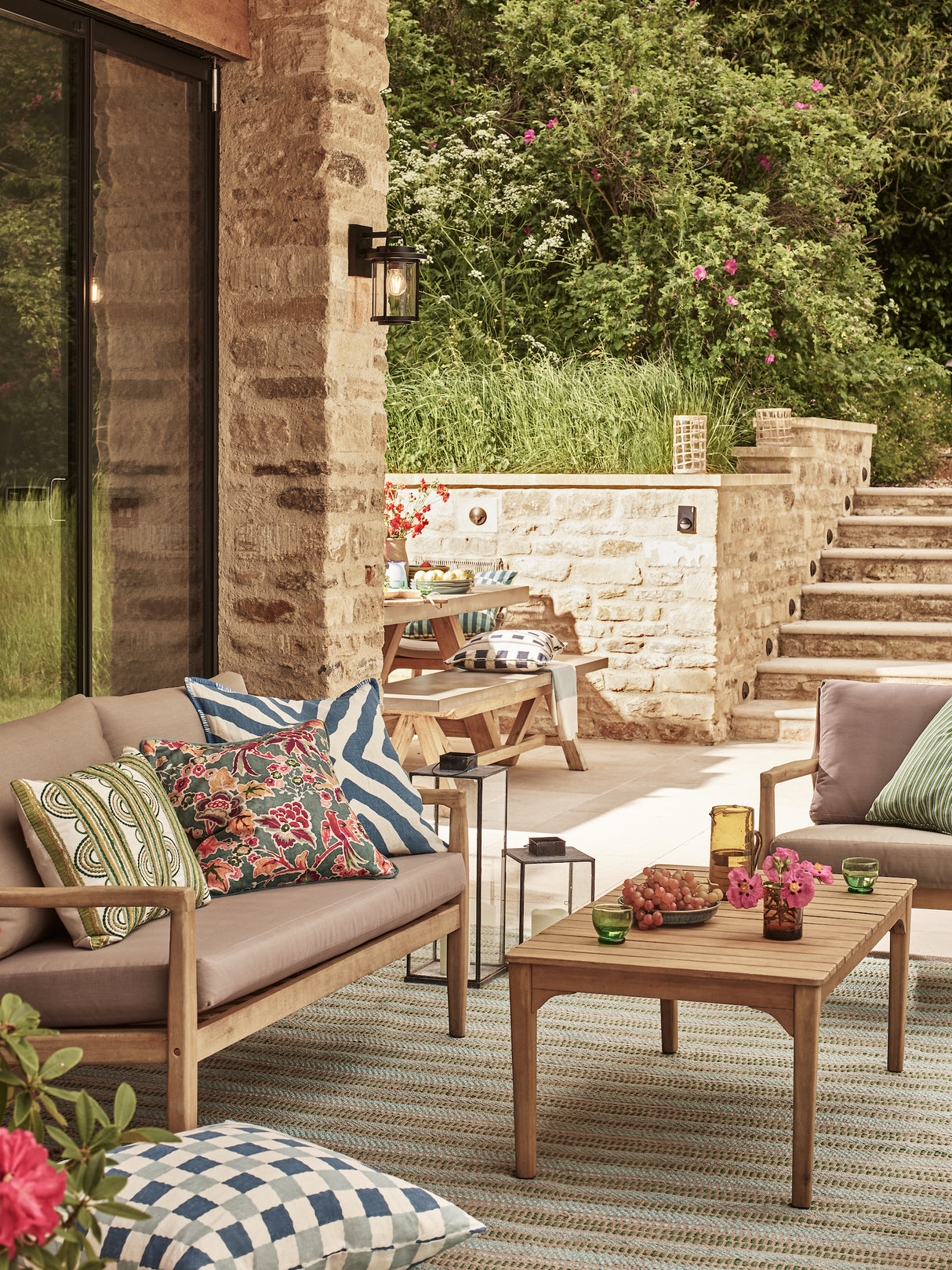 David Hunt Solent Outdoor Wall Light Black and Glass