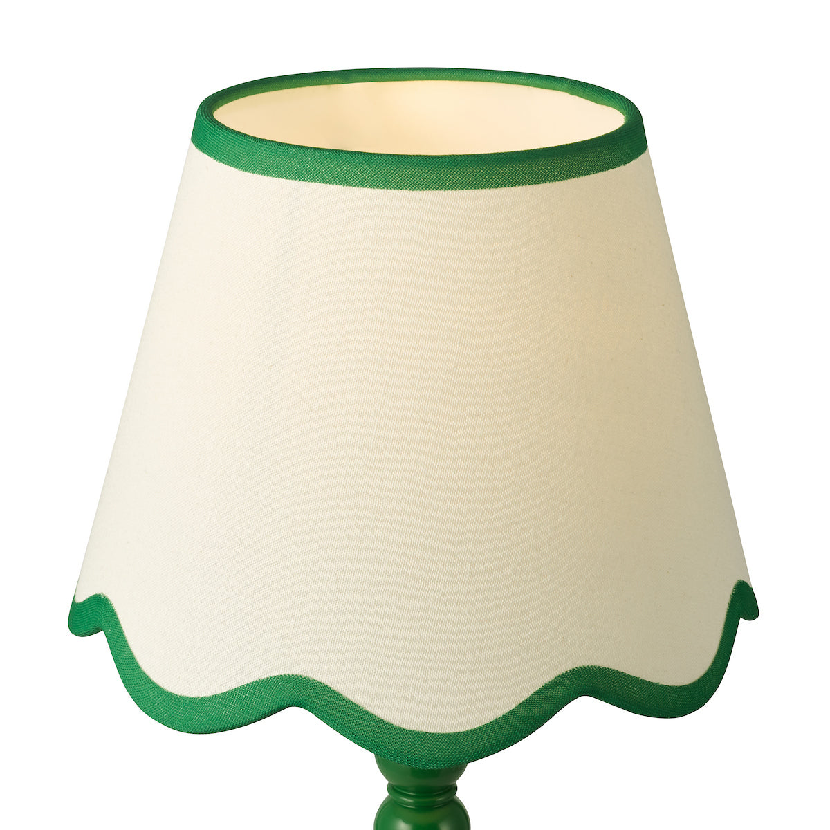 Dar Poma Natural Linen Tapered Drum Shade 25cm Green Trim