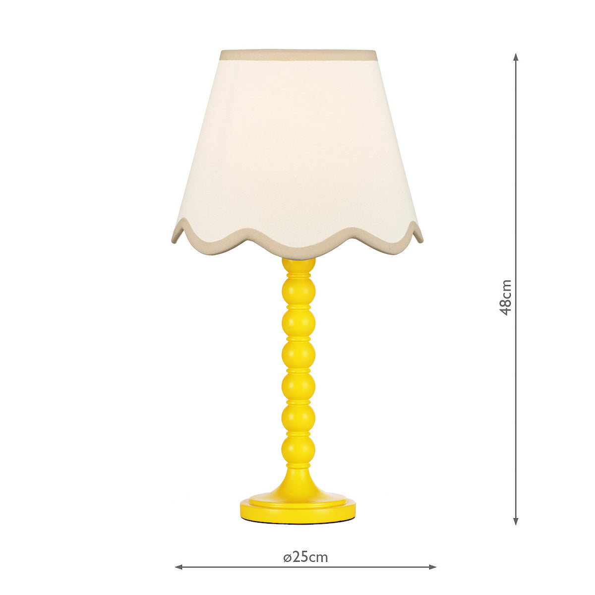 Dar Spool Table Lamp Yellow With Poma Shade