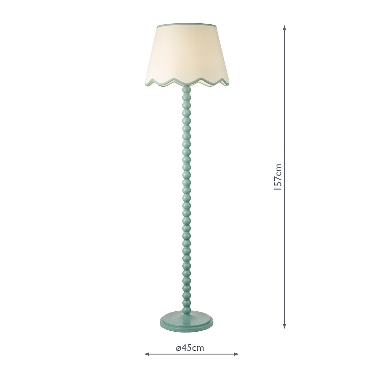 Dar Spool Floor Lamp Blue With Poma Shade