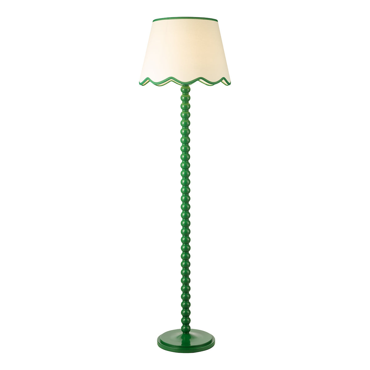 Dar Spool Floor Lamp Green With Poma Shade
