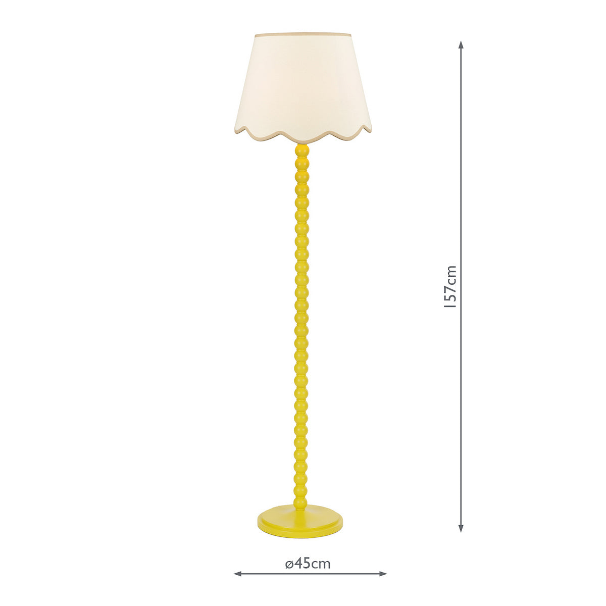 Dar Spool Floor Lamp Yellow With Poma Shade