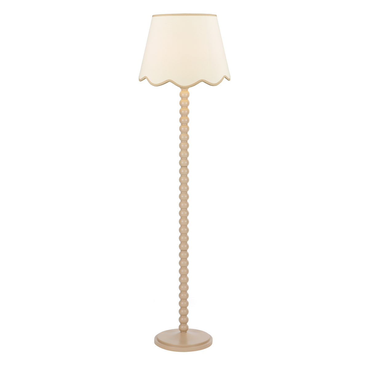 Dar Spool Floor Lamp Taupe With Poma Shade