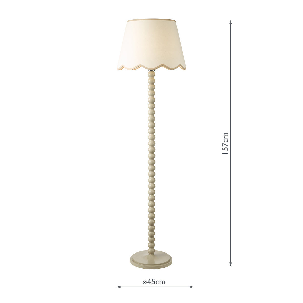 Dar Spool Floor Lamp Taupe With Poma Shade
