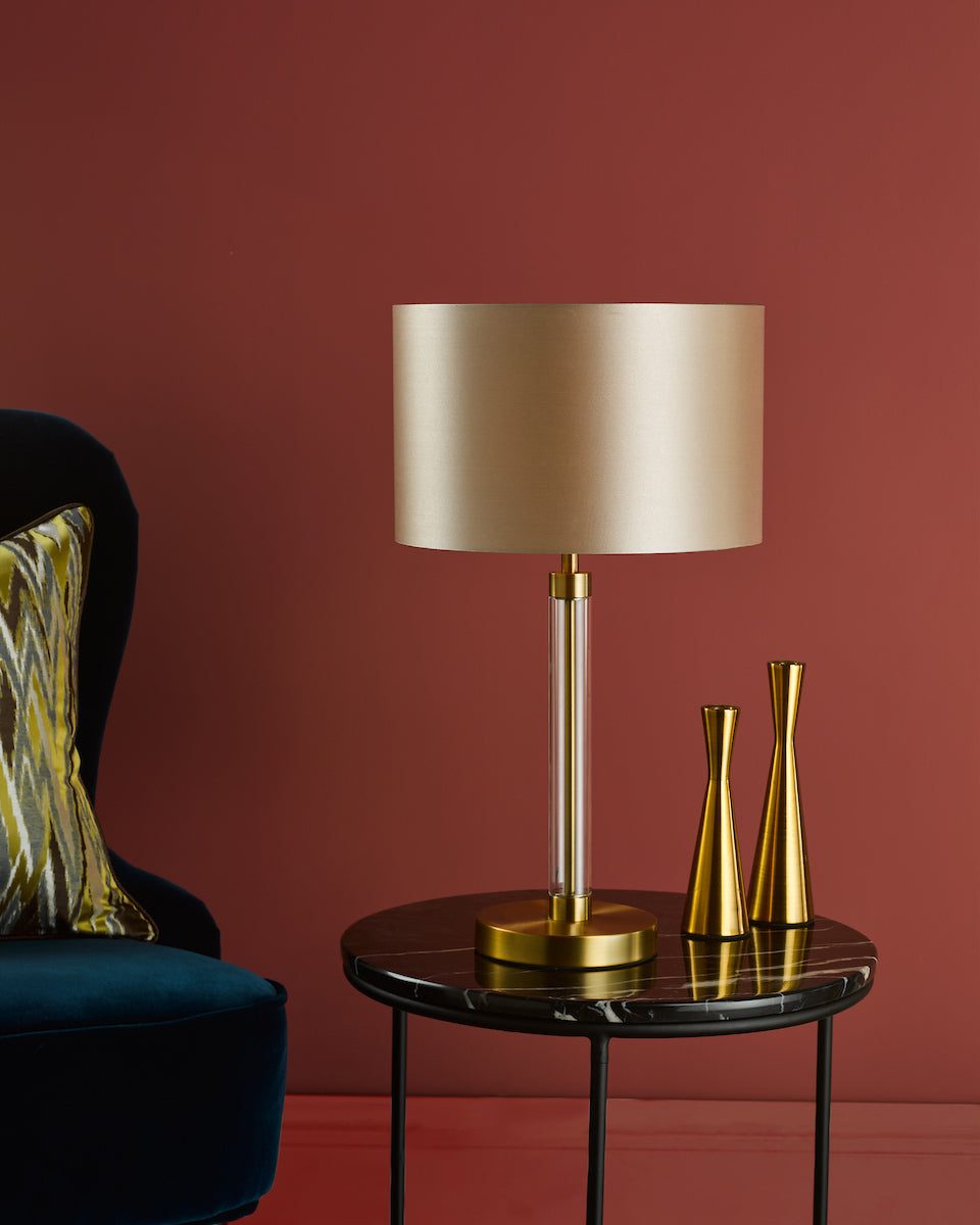 Dar Sylvester Table Lamp Antique Brass and Glass Base Only