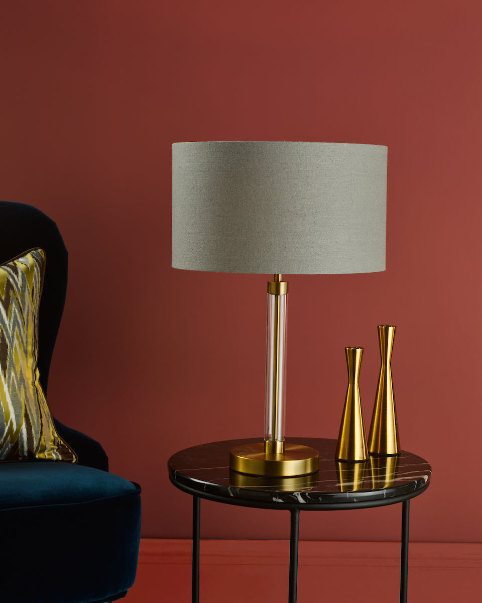 Dar Sylvester Table Lamp Antique Brass and Glass Base Only