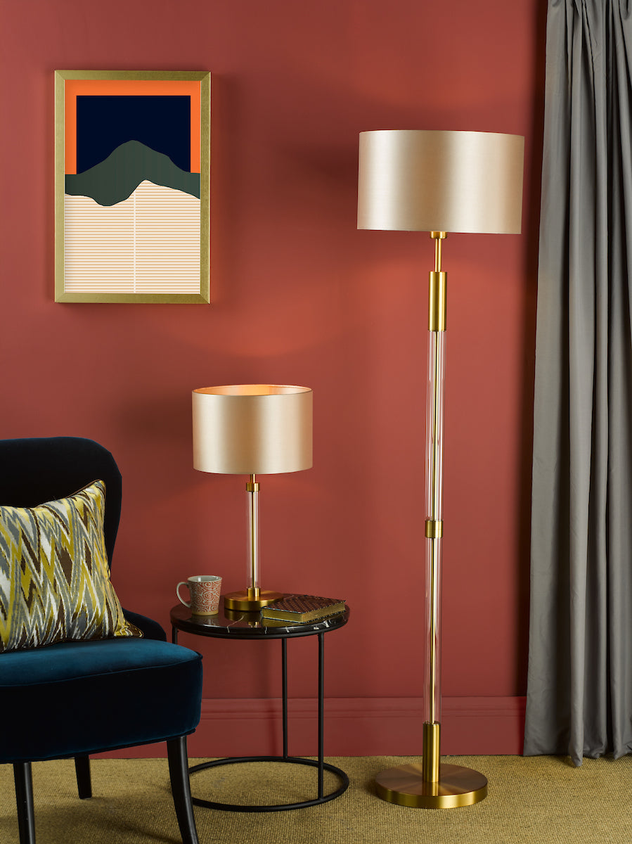 Dar Sylvester Table Lamp Antique Brass and Glass Base Only