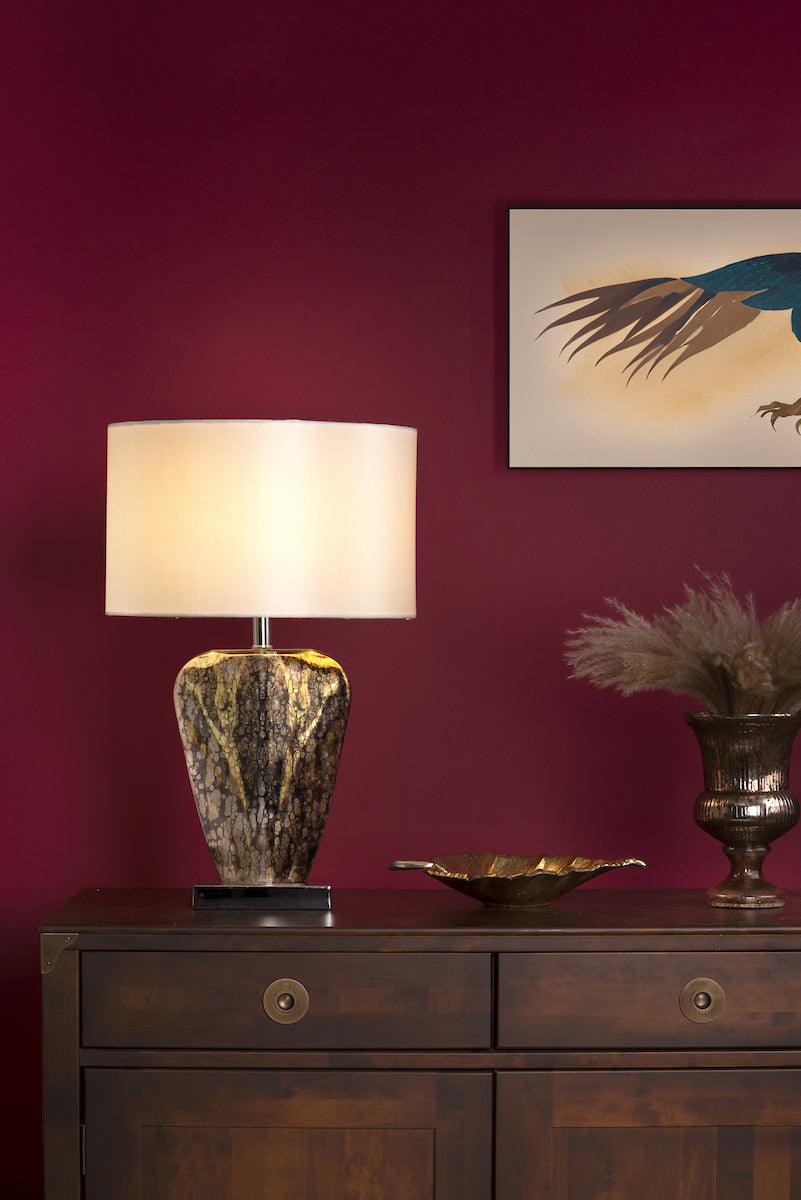 Dar Syracuse Table Lamp Mercury Glass With Shade