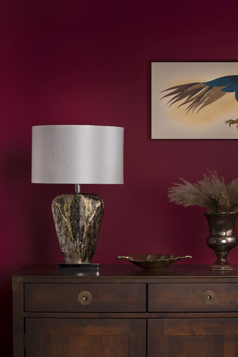 Dar Syracuse Table Lamp Mercury Glass With Shade