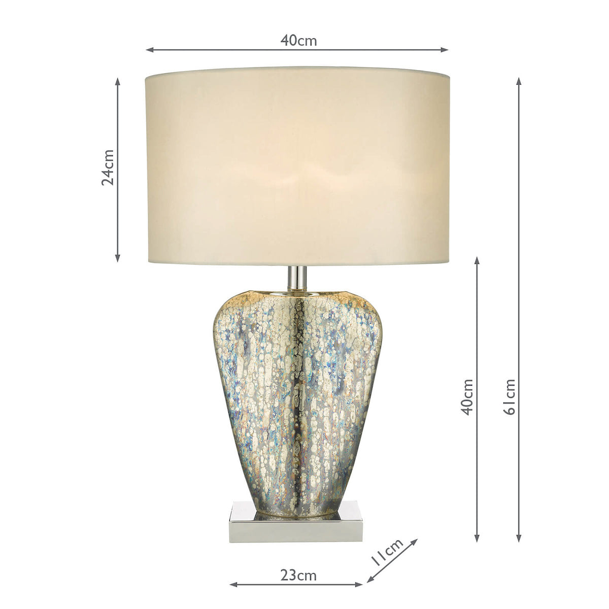 Dar Syracuse Table Lamp Mercury Glass With Shade