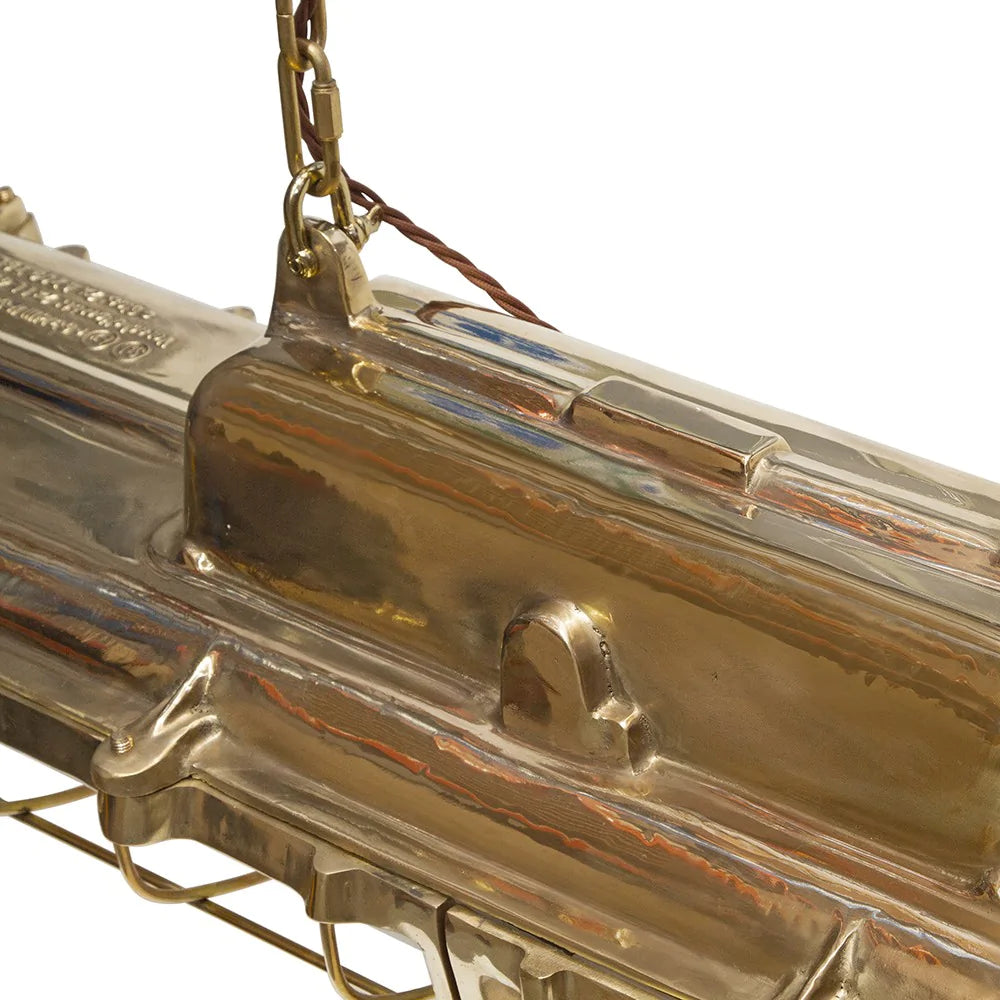 Soho Lighting Warwick Brass Industrial Strip Large Pendant Light