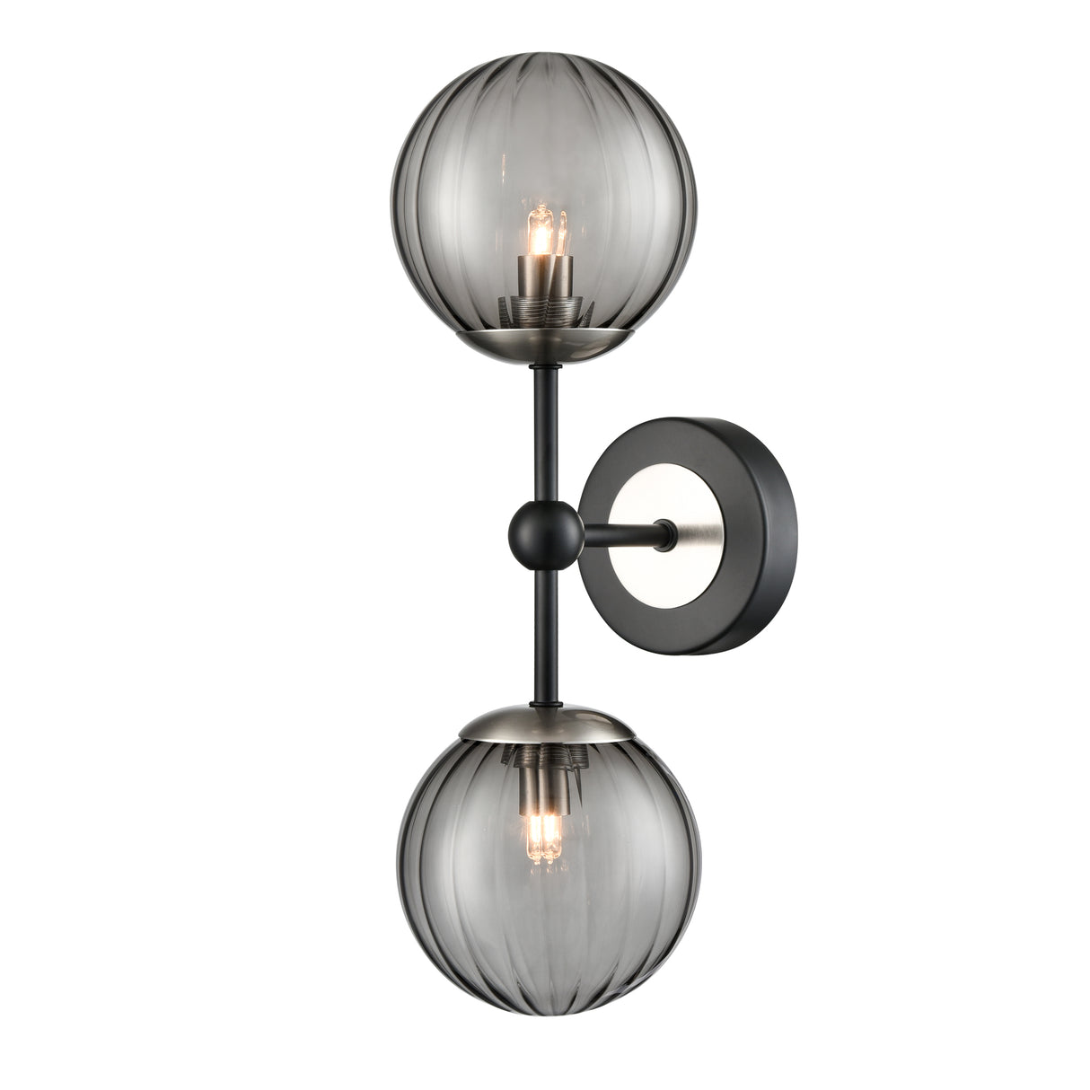 Franklite Solar Double Wall light matt black and satin nickel