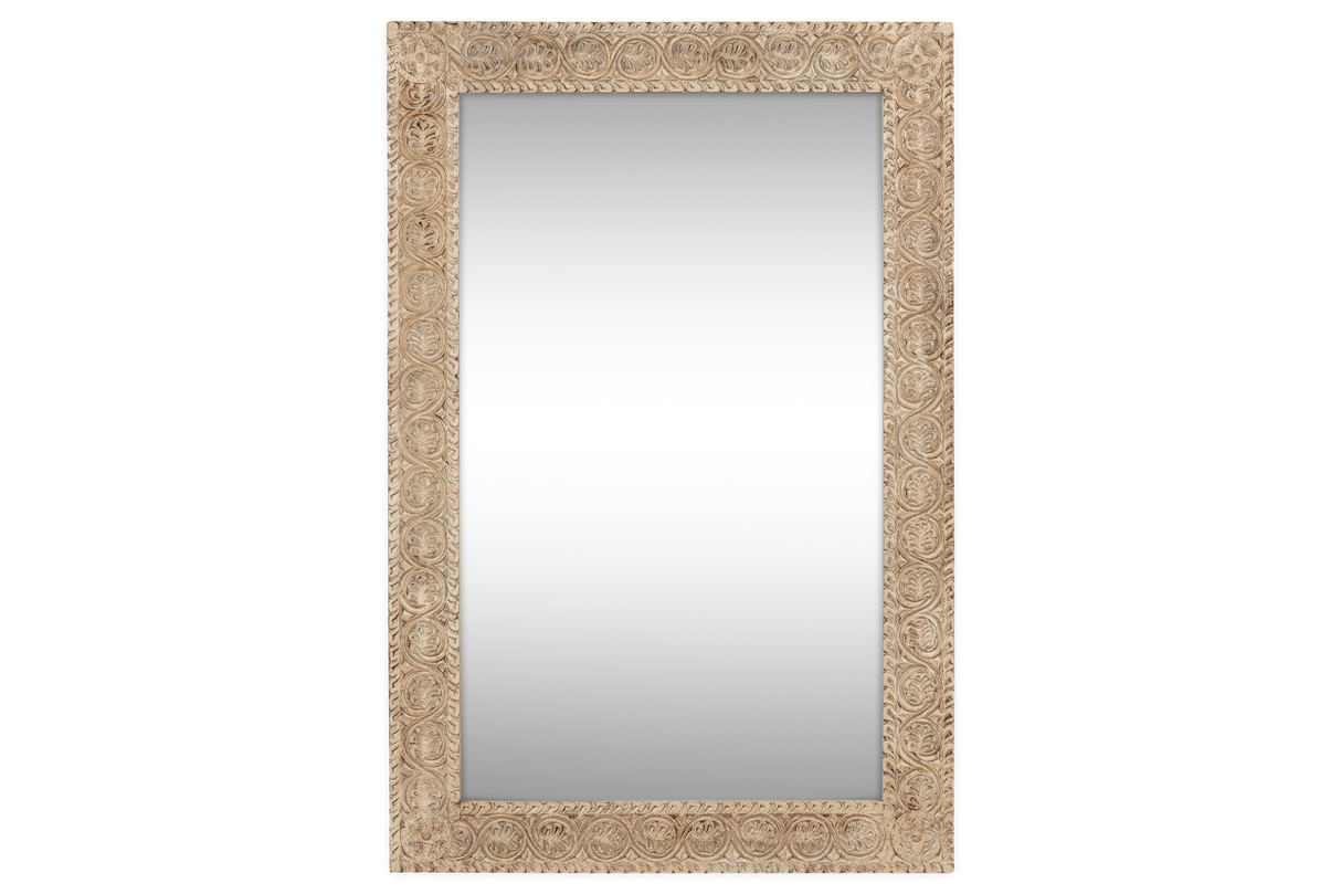 Nkuku Tannir Mango Wood Carved Mirror Natural