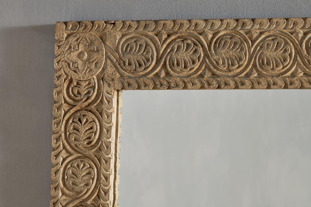 Nkuku Tannir Mango Wood Carved Mirror Natural