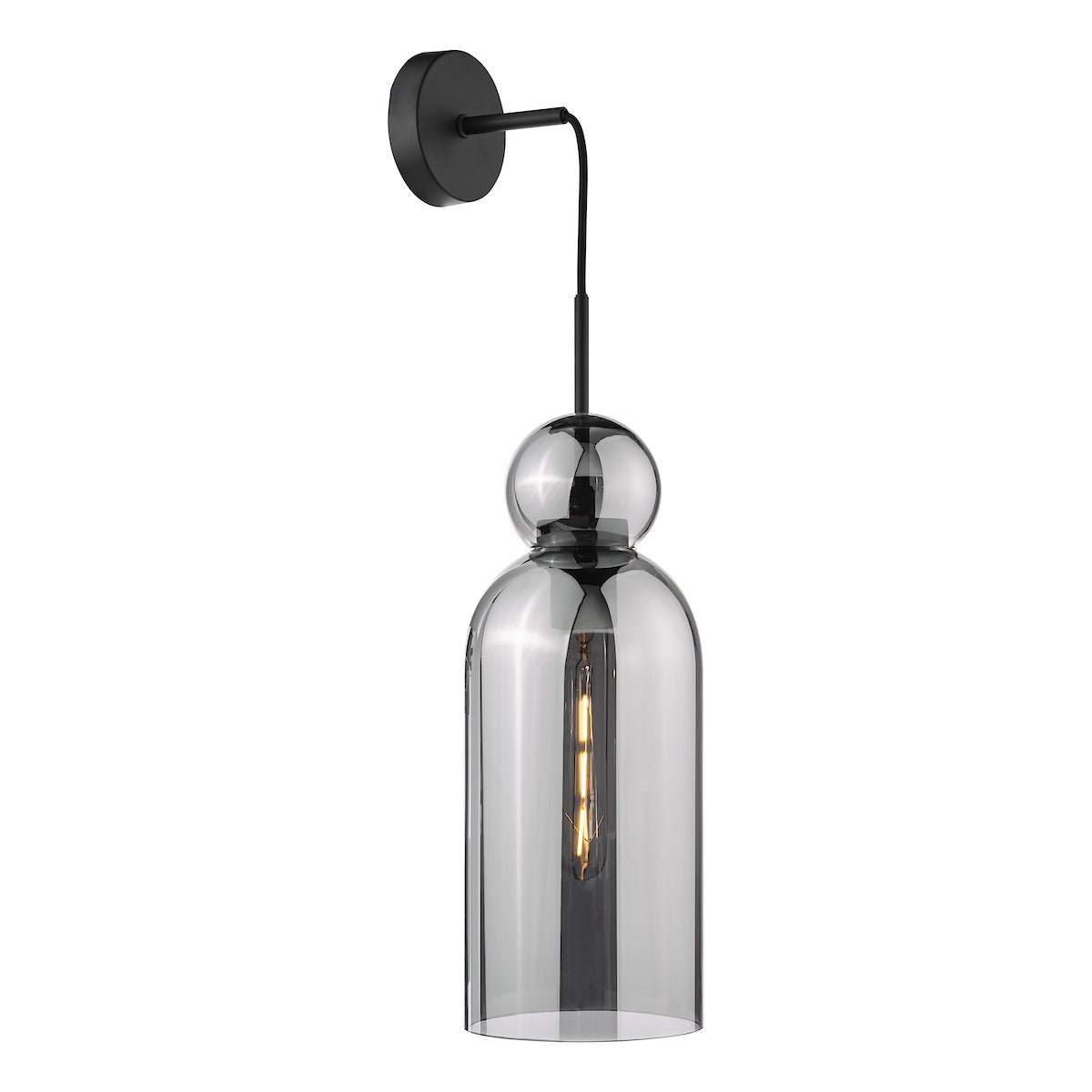 Dar Tao Pendant Matt Black and Smoked Glass