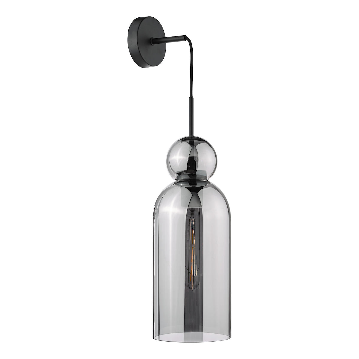 Dar Tao Pendant Matt Black and Smoked Glass