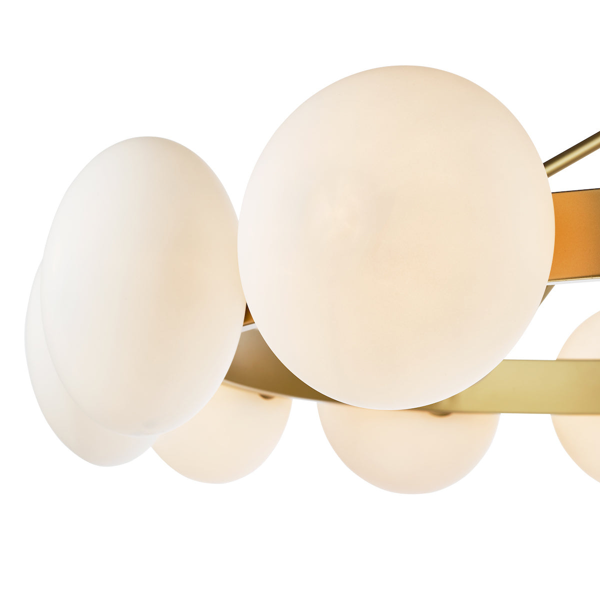 Dar Tauri 12 Light Pendant Matt Gold and Opal Glass