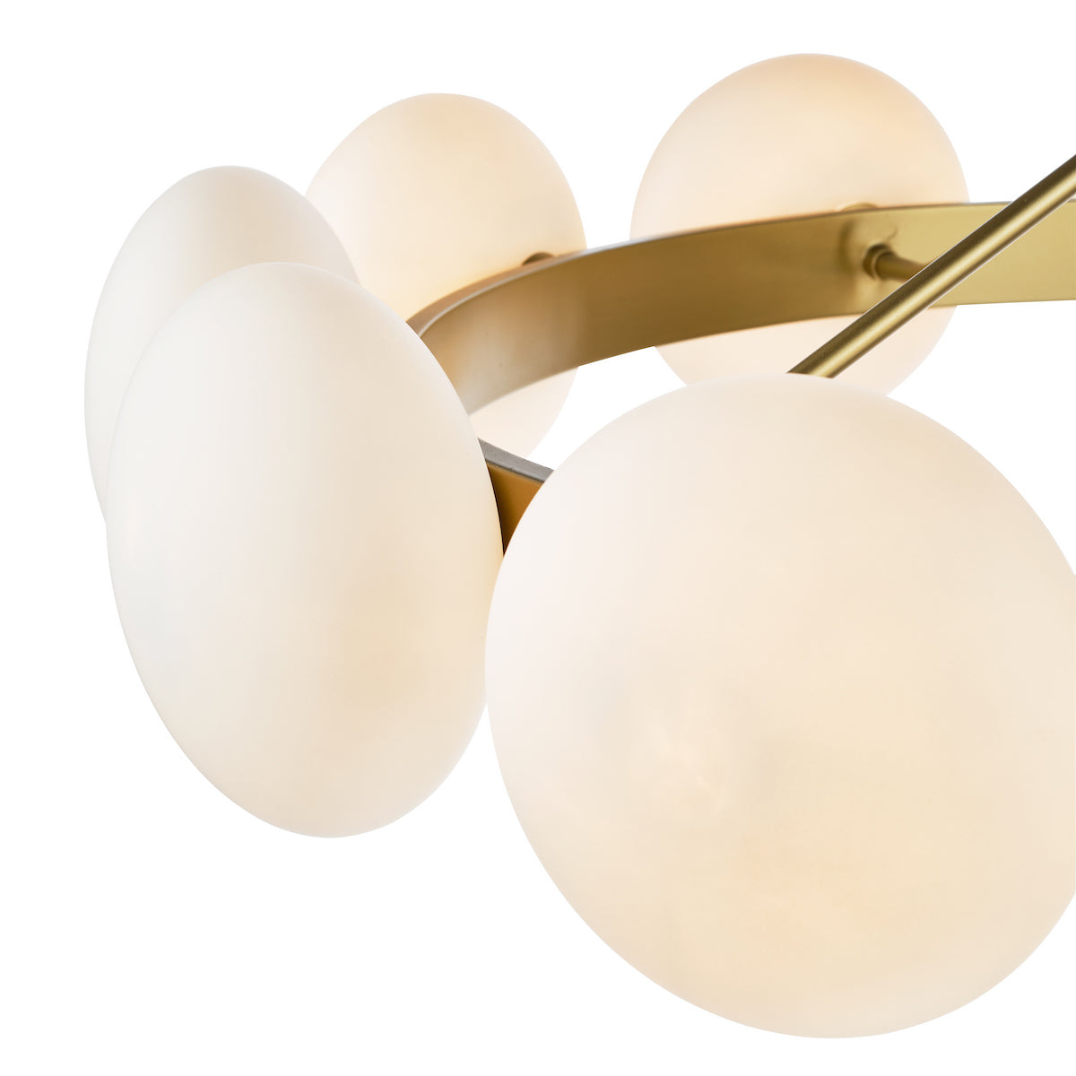 Dar Tauri 12 Light Pendant Matt Gold and Opal Glass