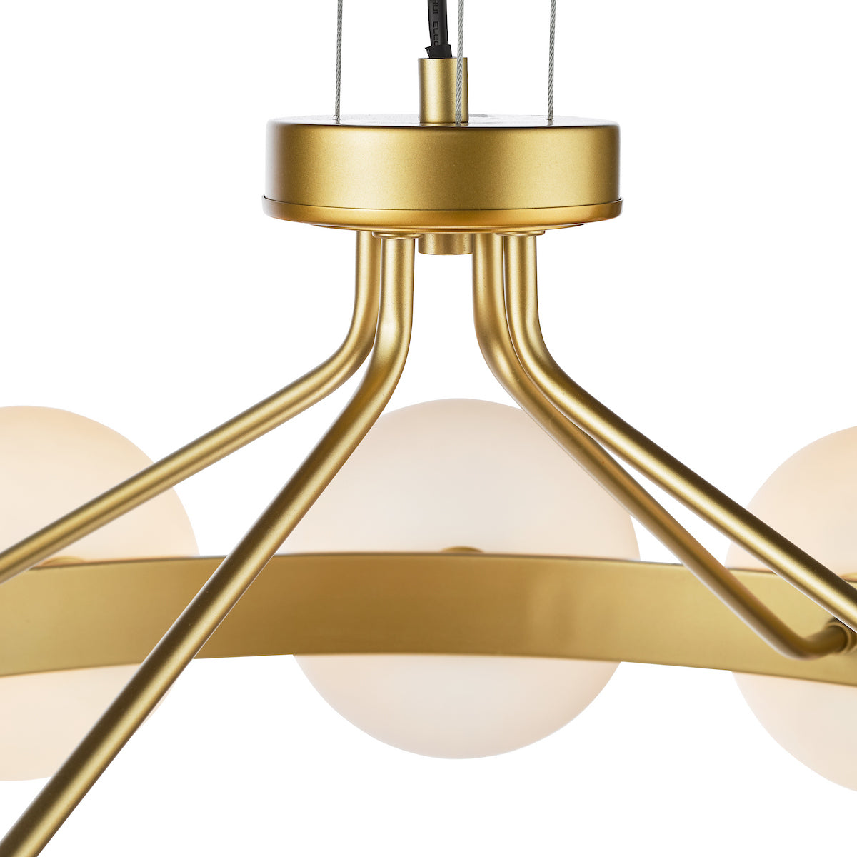 Dar Tauri 12 Light Pendant Matt Gold and Opal Glass