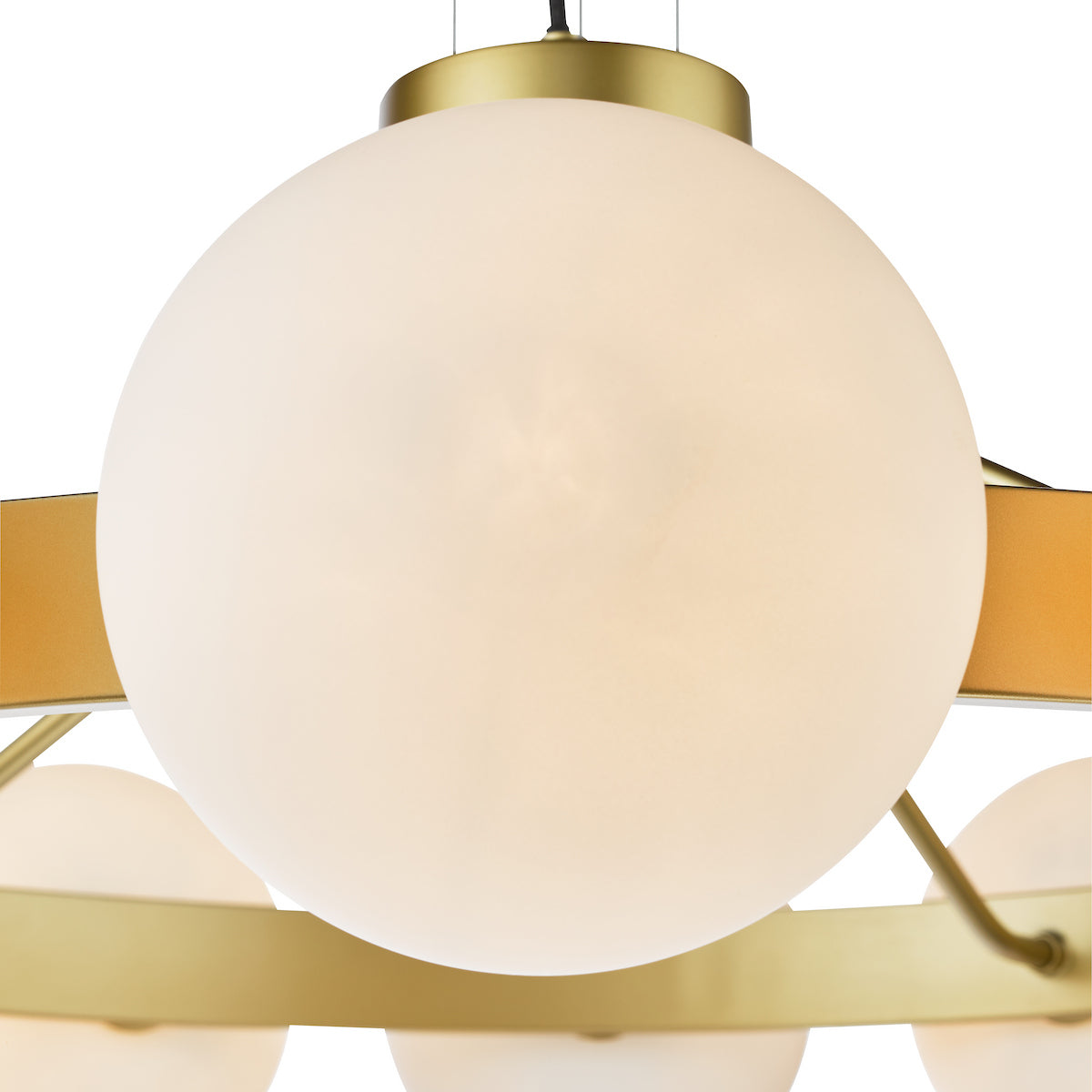 Dar Tauri 12 Light Pendant Matt Gold and Opal Glass
