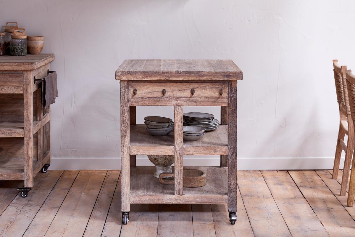 Nkuku Tivu Reclaimed Wood Butchers Block Natural