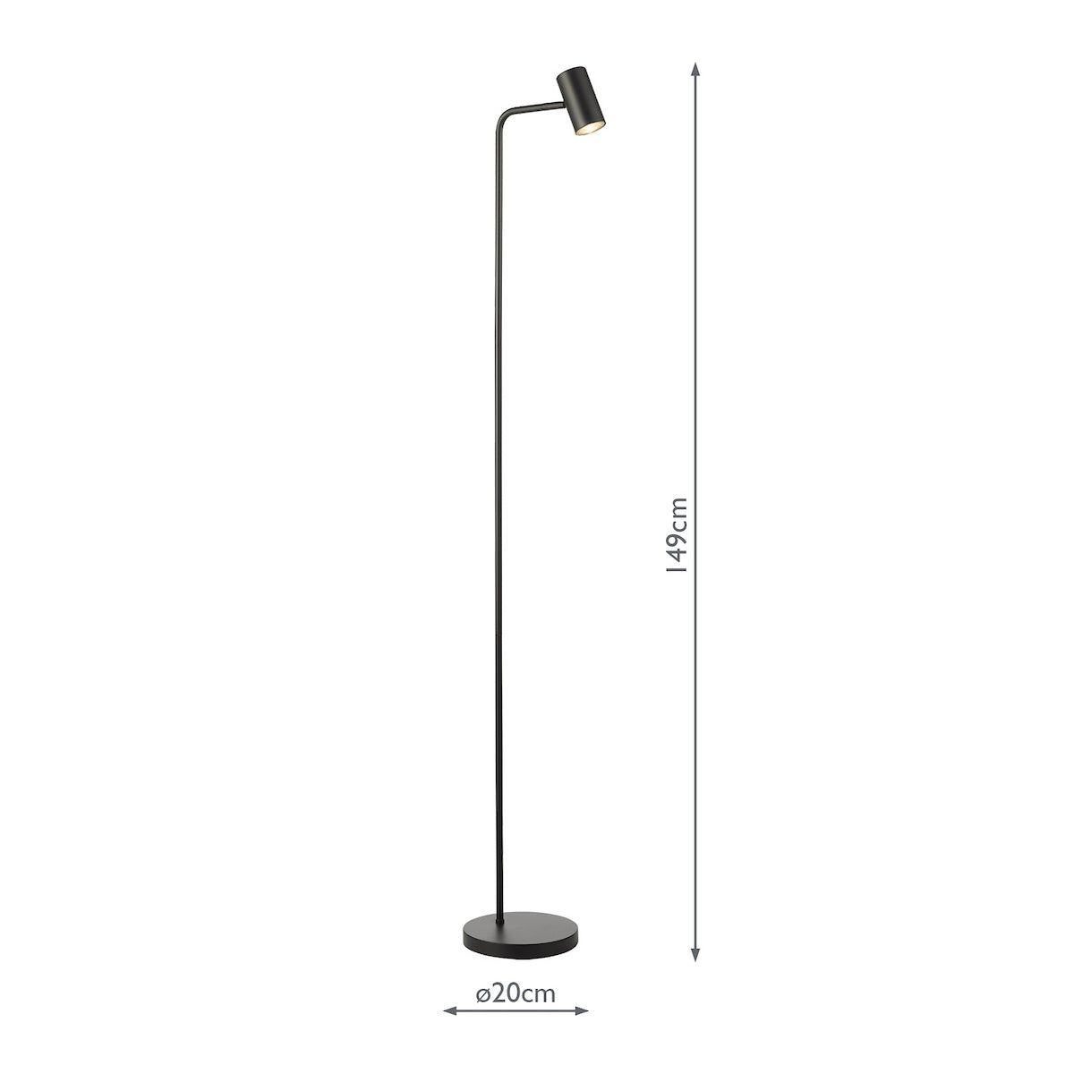Dar Thierry Task Floor Lamp Matt Black