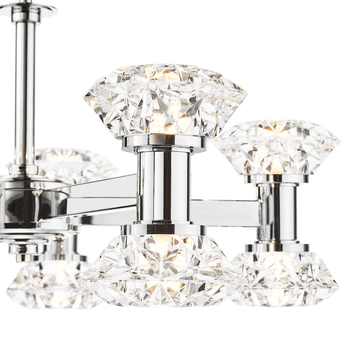 Dar Tiana 10 Light Armed Pendant Polished Chrome