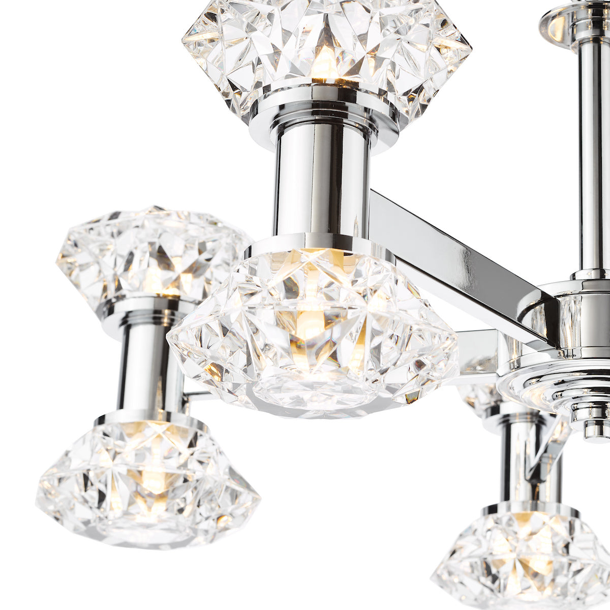 Dar Tiana 10 Light Armed Pendant Polished Chrome