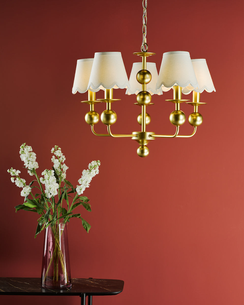 Dar Tilda 5 Light Pendant Satin Gold Fitting Only
