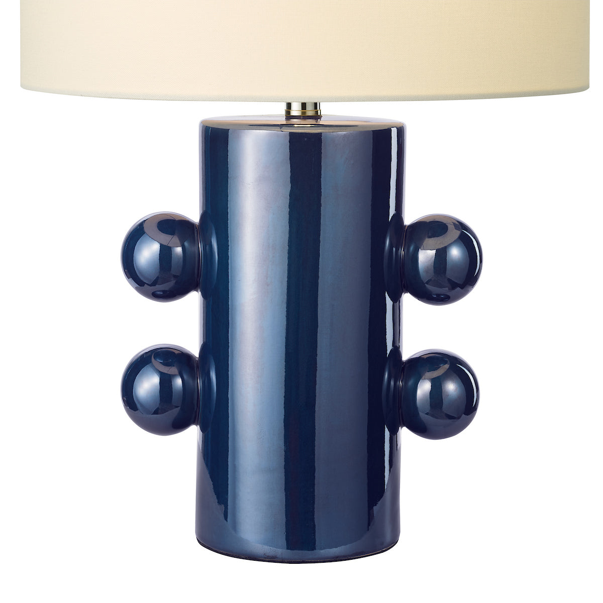 Dar Tisha Table Lamp Blue and Polished Chrome With Shade