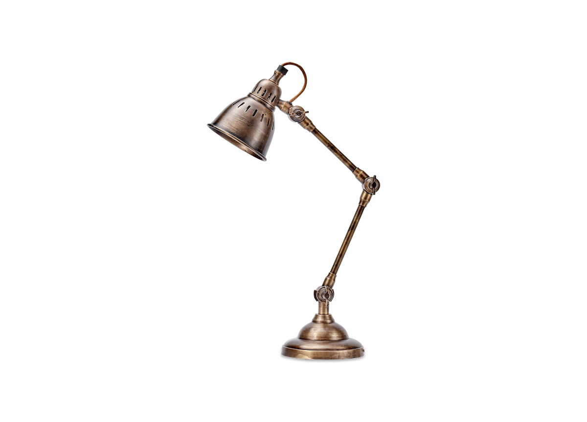 Nkuku Tubu Antique Brass Desk Lamp