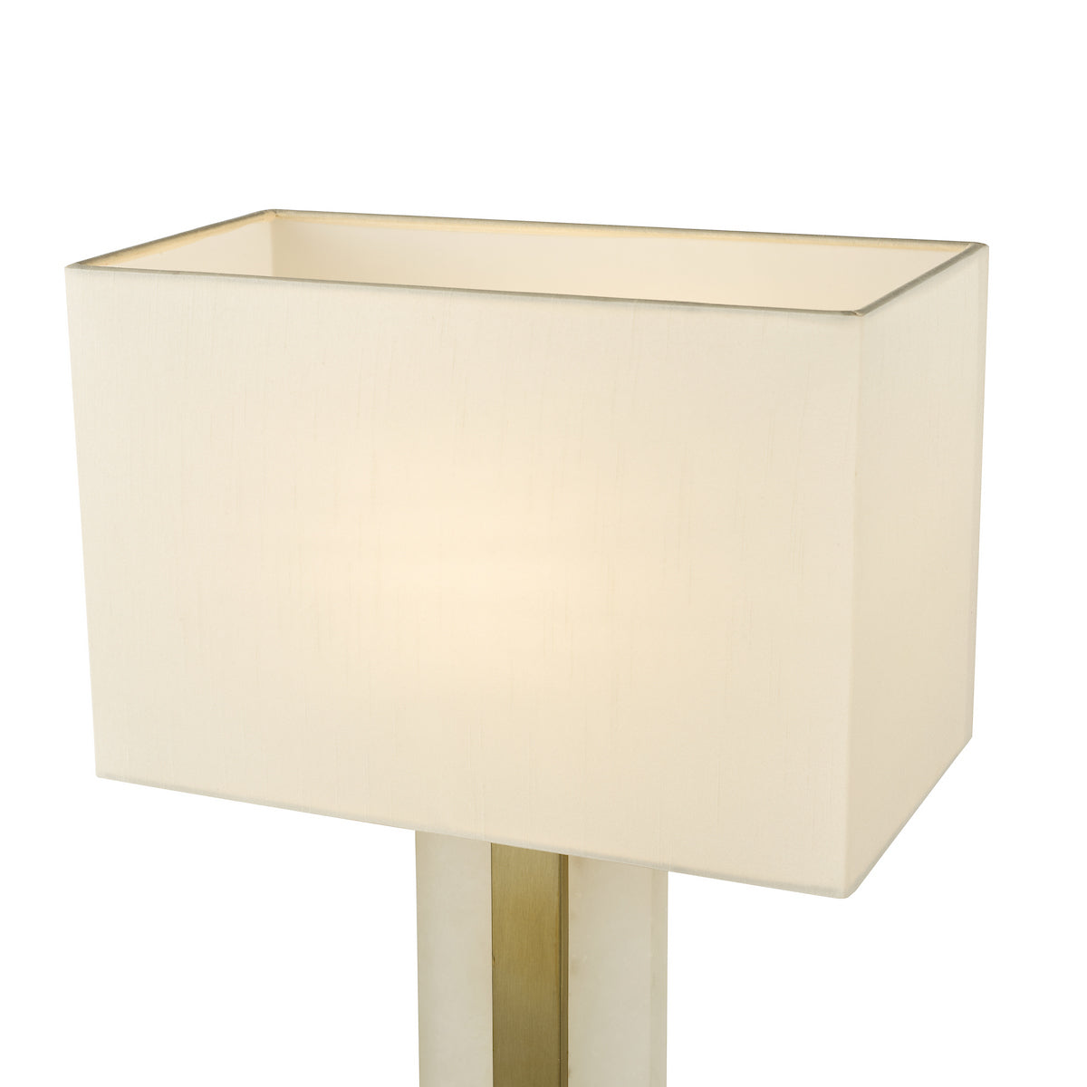 Dar Tokori Table Lamp Alabaster and Brushed Gold With Shade