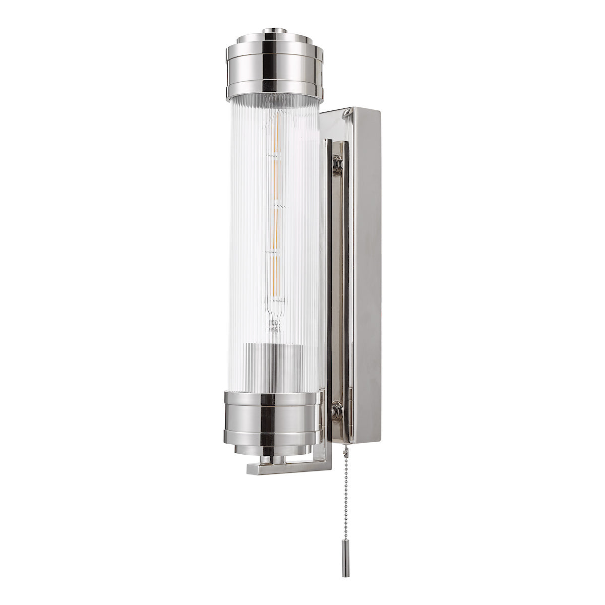 Dar Tommaso Bathroom Wall Light Polished Nickel IP44