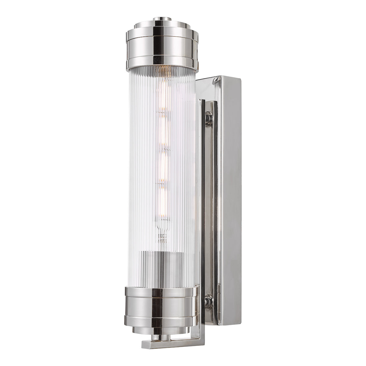 Dar Tommaso Bathroom Wall Light Polished Nickel IP44