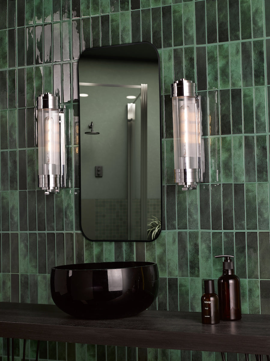 Dar Tommaso Bathroom Wall Light Polished Nickel IP44