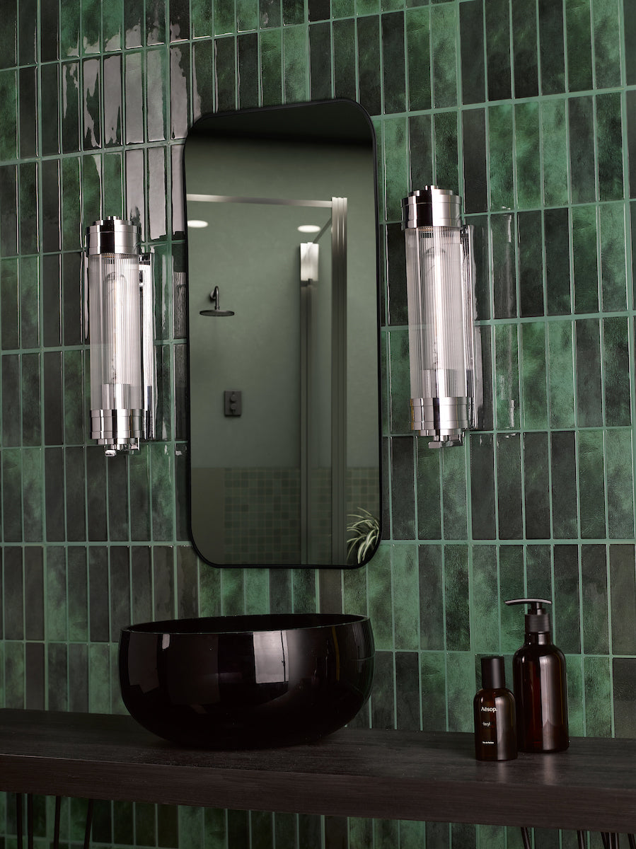Dar Tommaso Bathroom Wall Light Polished Nickel IP44