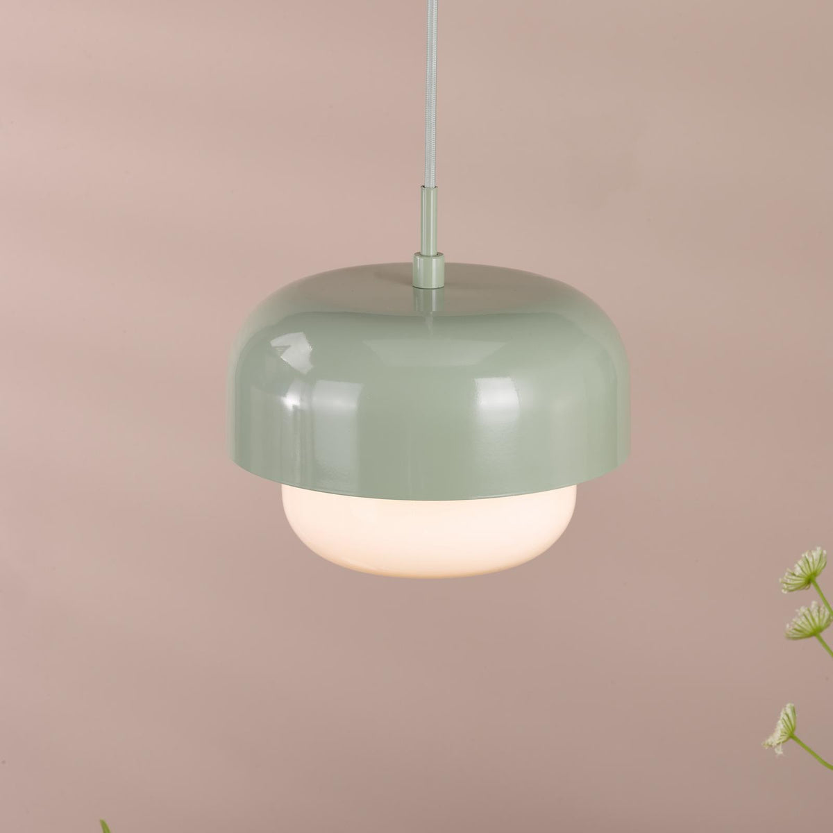 Dar Topanga Pendant Green and Opal Glass