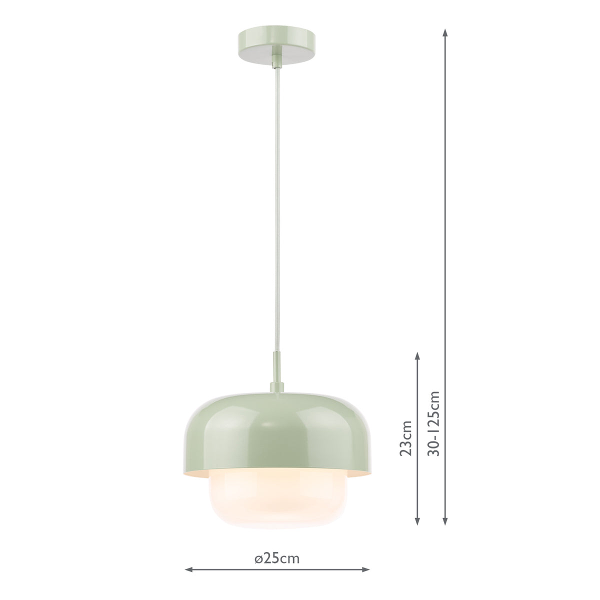 Dar Topanga Pendant Green and Opal Glass