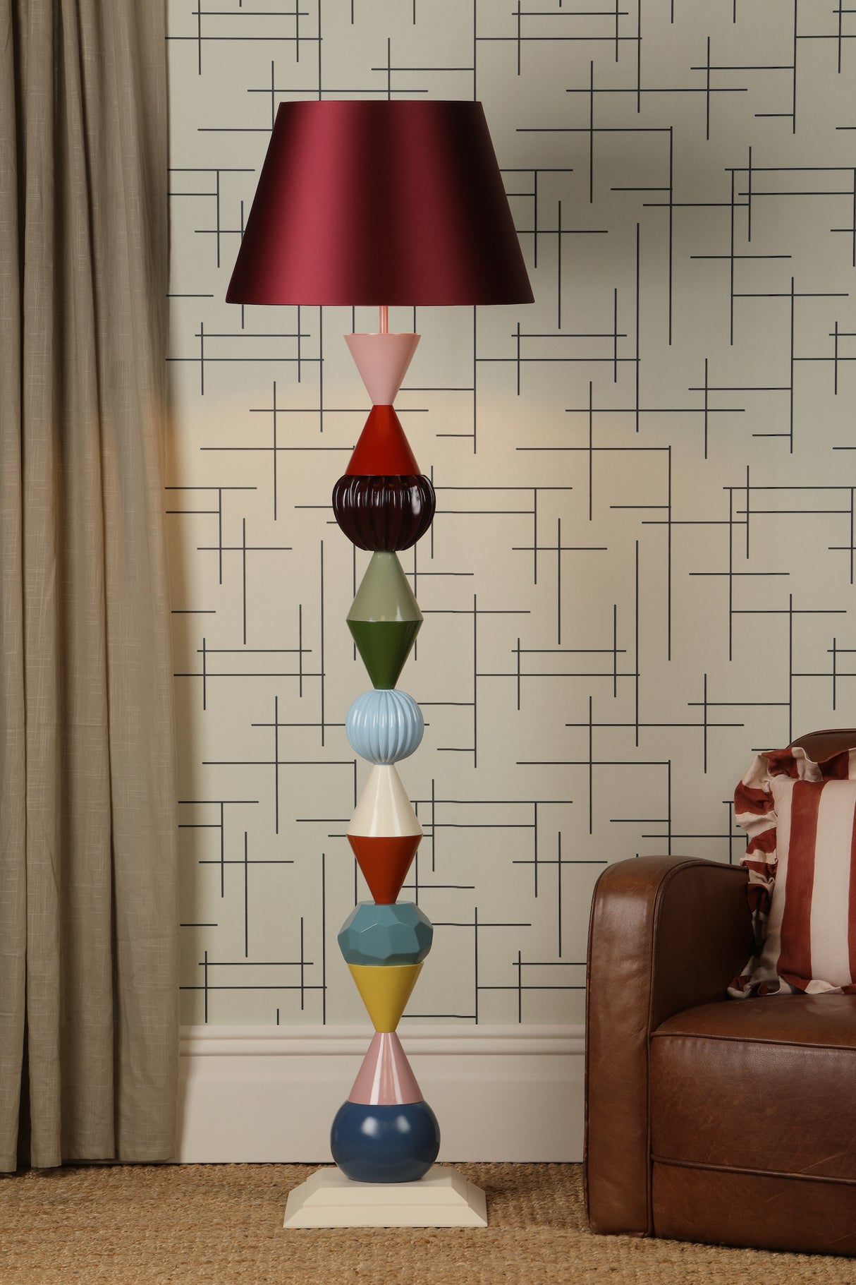 David Hunt Totem Floor Lamp Multi Coloured Base Only