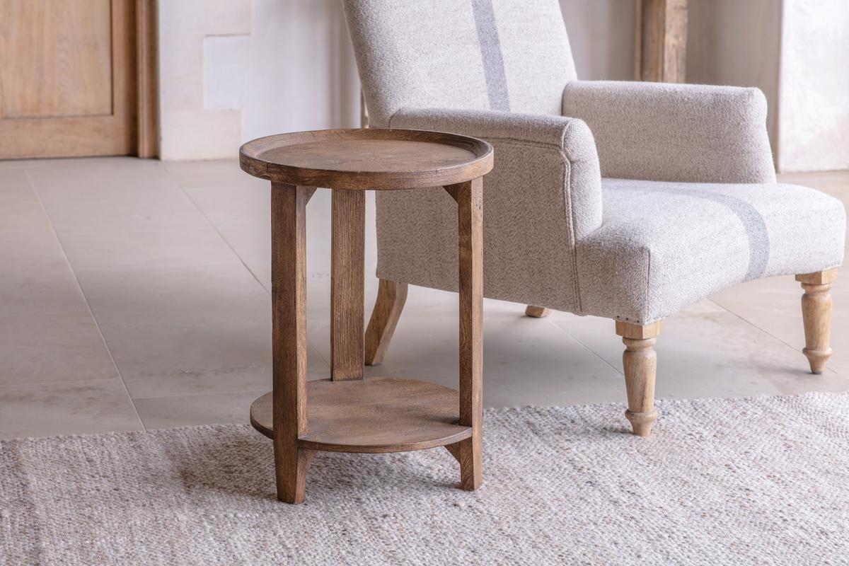 Nkuku Triveni Mango Wood Side Table Walnut