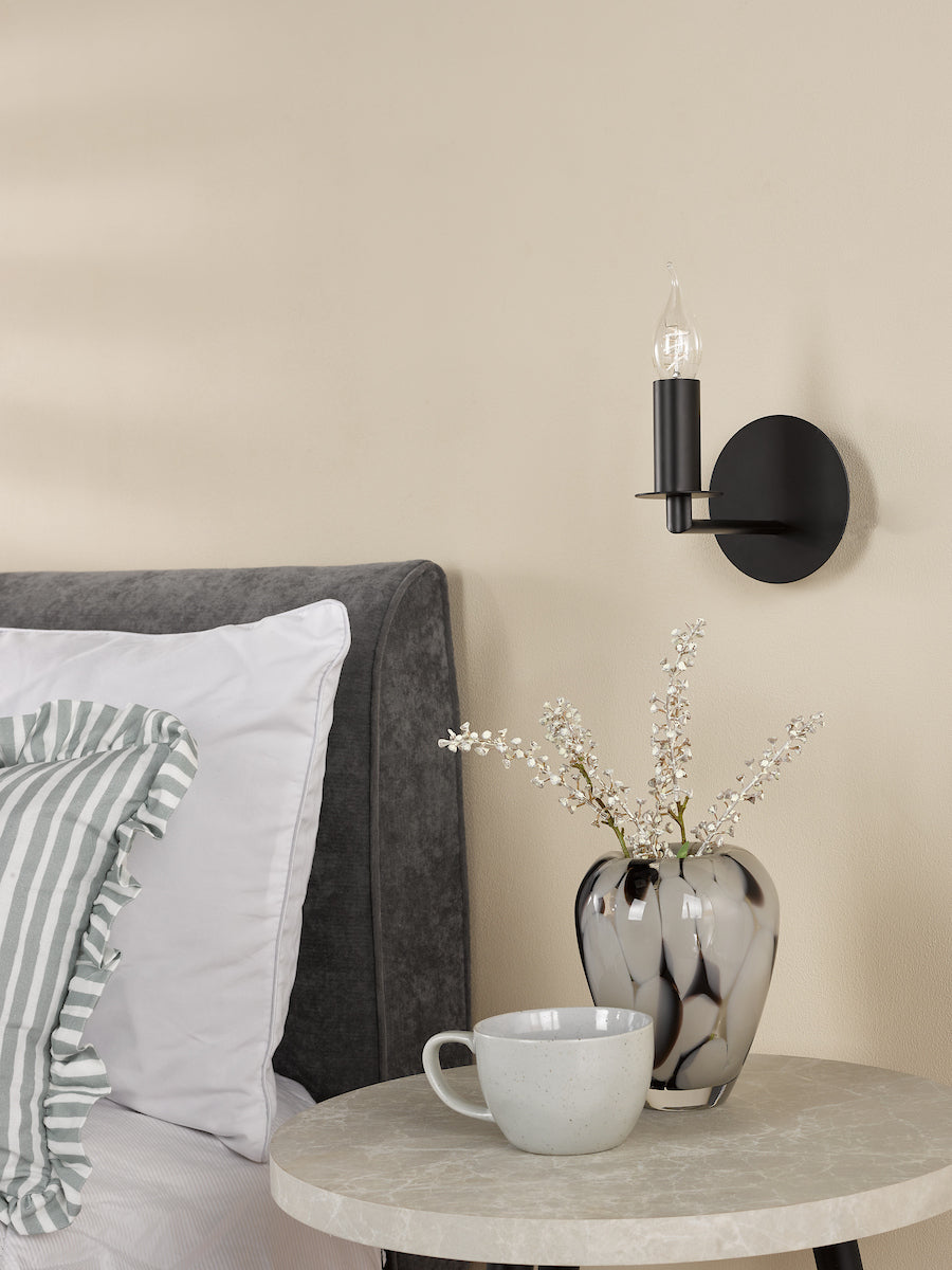 Dar Tyler Wall Light Matt Black Bracket Only