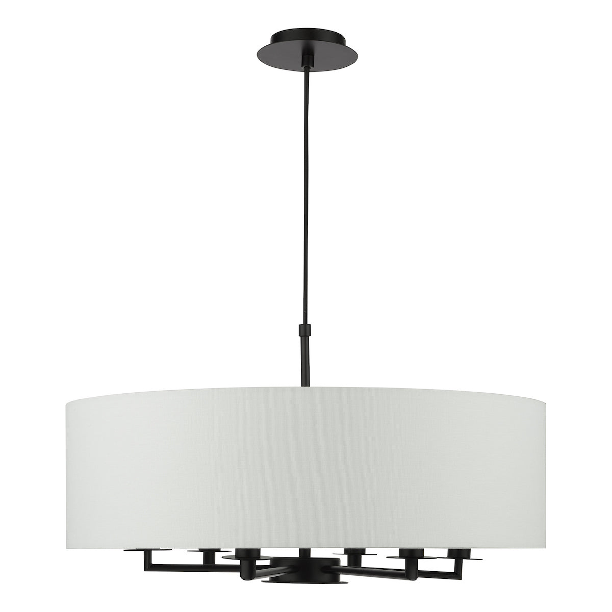 Dar Tyler 6 Light Shadelier Matt Black and White With Shade