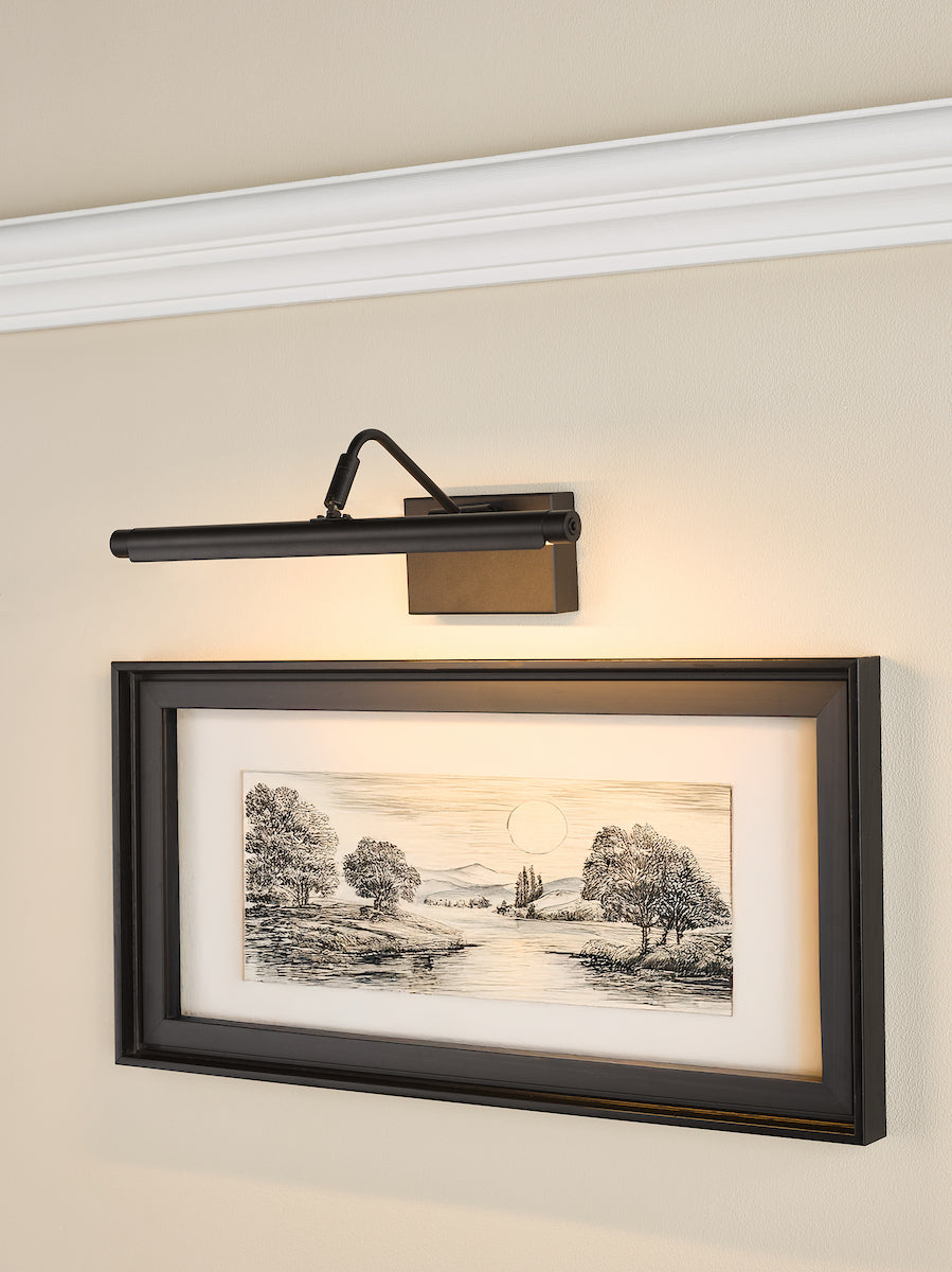 Dar Tyrus 35cm Picture Light Satin Black LED