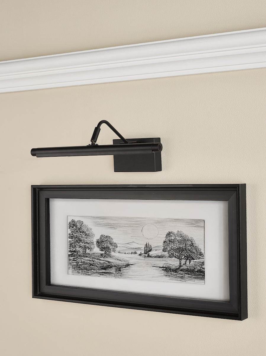 Dar Tyrus 35cm Picture Light Satin Black LED