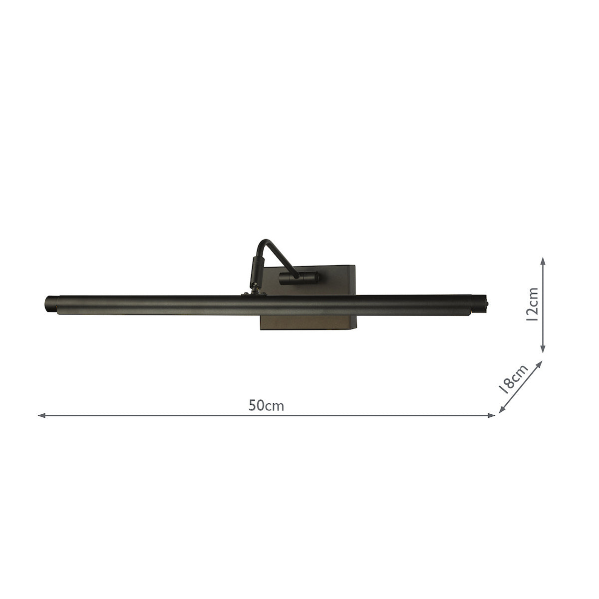 Dar Tyrus 50cm Picture Light Satin Black LED