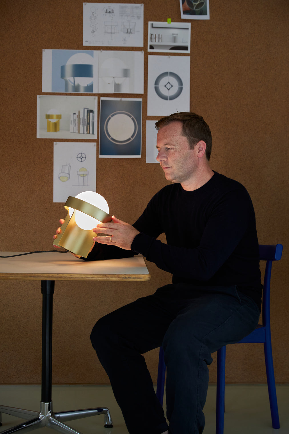 Tala Loop Table Lamp Gold with Sphere IV bulb