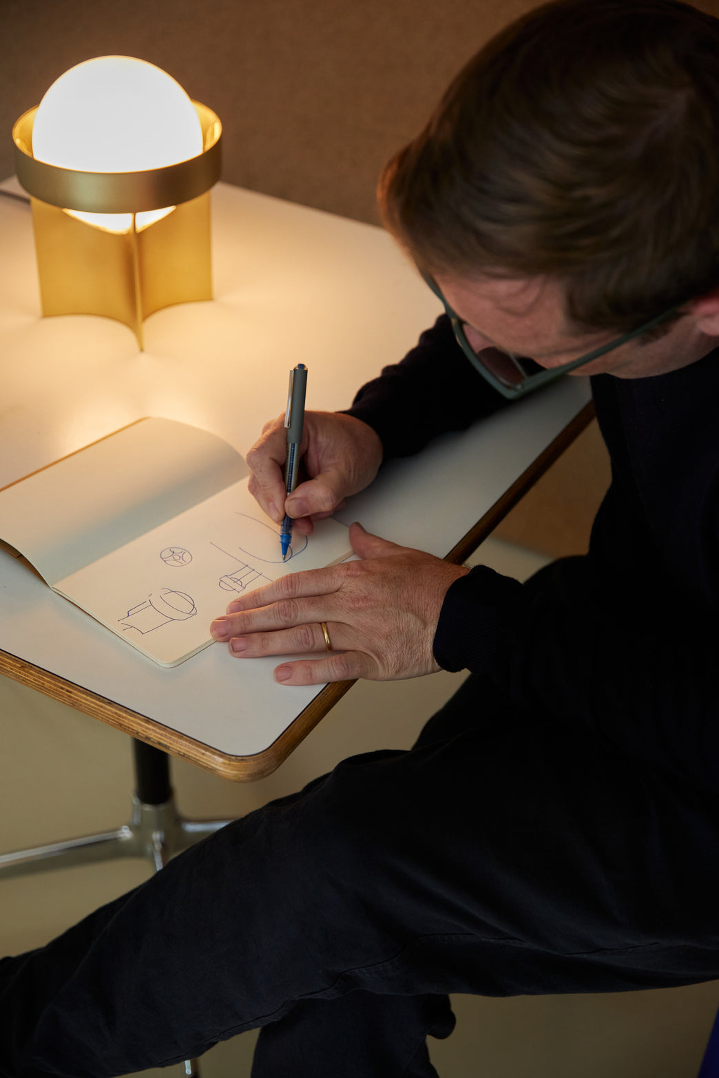 Tala Loop Table Lamp Gold with Sphere IV bulb