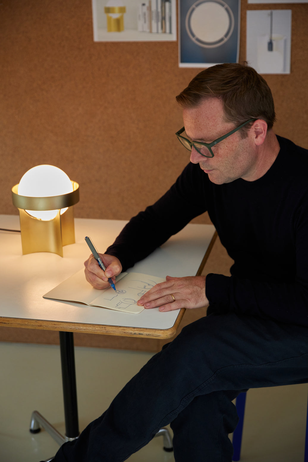 Tala Loop Table Lamp Gold with Sphere IV bulb