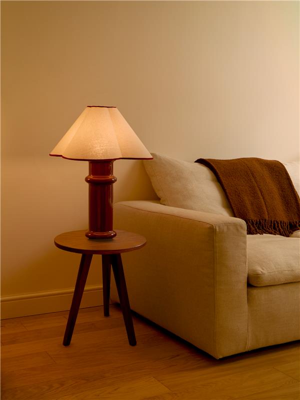 Tala Heath Table Lamp in Port Red with Shade
