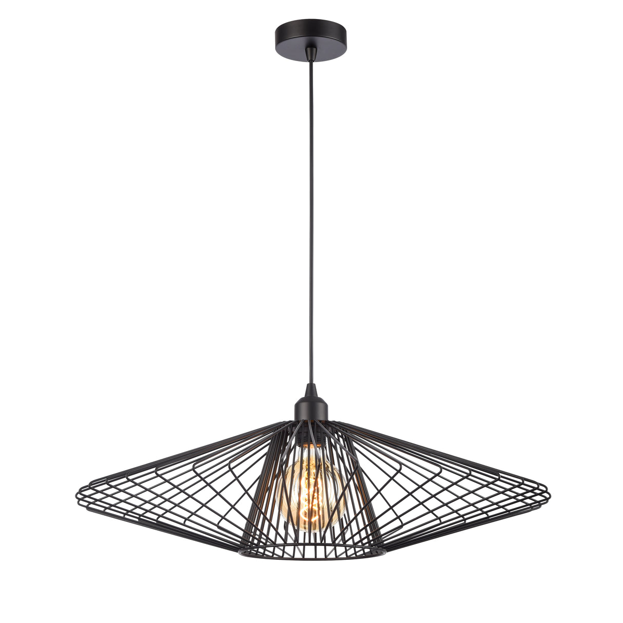 Franklite Thatch Pendant Matt Black Large